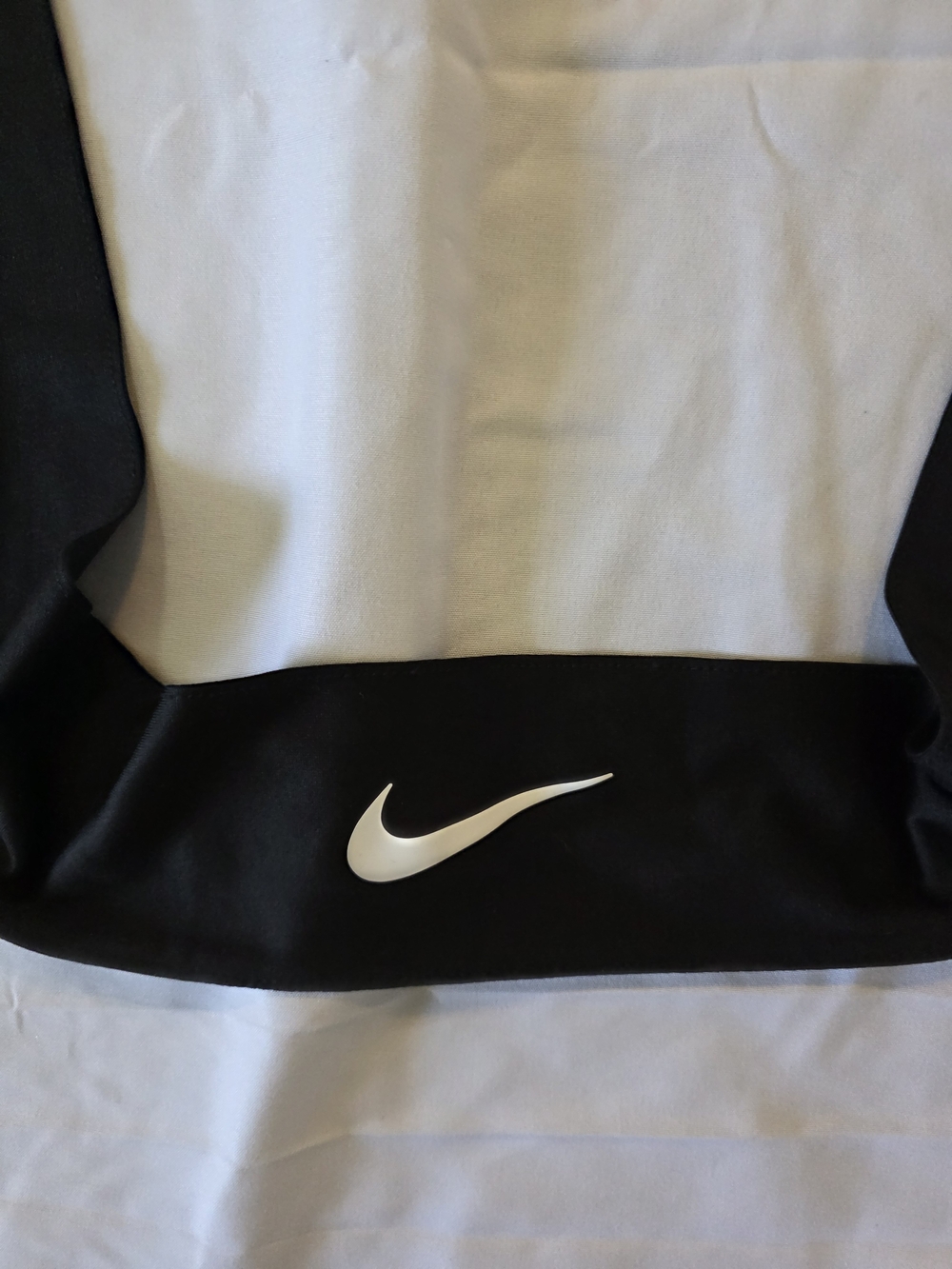 Nike Black & White Athletic Tie Headband with Swoosh